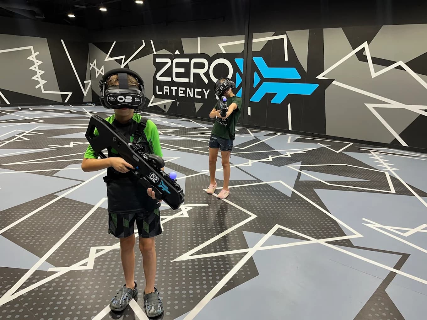 Zero Latency VR arena interior — 2,000 sq ft free-roam space